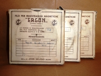 Bobine di filo per registrazioni magnetiche “ERGON” durata  ½  ora (licenza Castelli)
