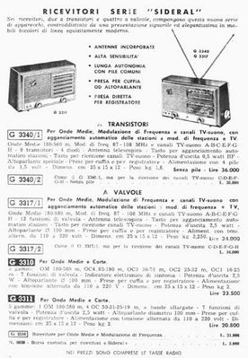 Geloso G 3310 (1961/62)
Locandina catalogo serie "Sideral". 
(cliccare sull'immagine per ingrandire)
